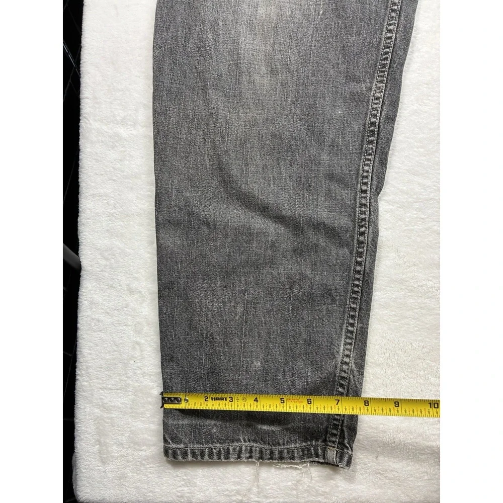 Vintage 90s GUESS USA Triangle Logo Pocket Jeans Mens 34x34 Dark Wash Y2K Denim